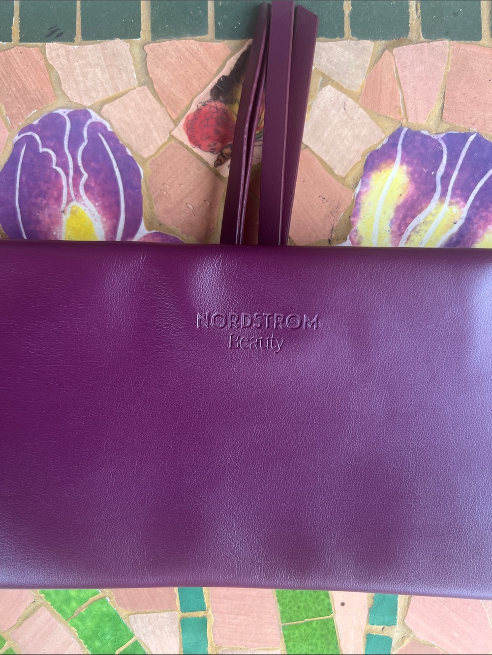 Nordstrom Beauty Plum Purple Leather Tote